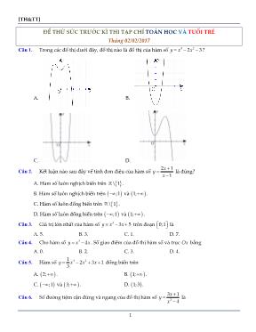 Đề thử sức trước kì thi Đại học môn Toán
